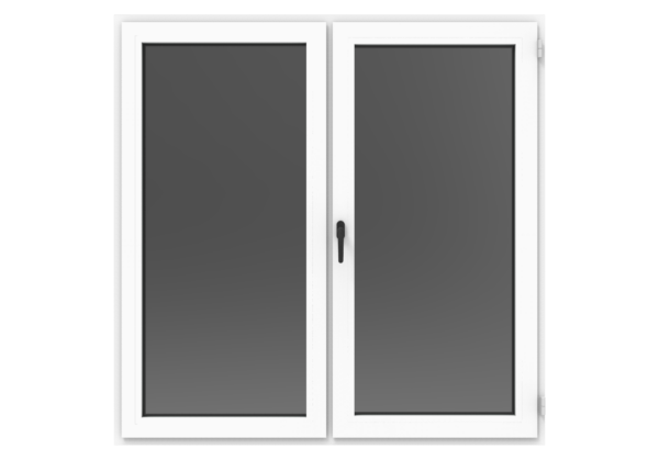 Kunststof draaikiep(rechts) met vast glas - 2 vakken